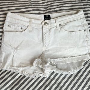 White denim shorts